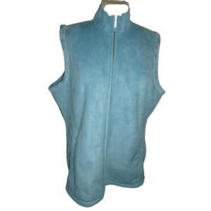 Orvis Fleece Sweater Vest Blue Full Zip Mens Size L Large‎